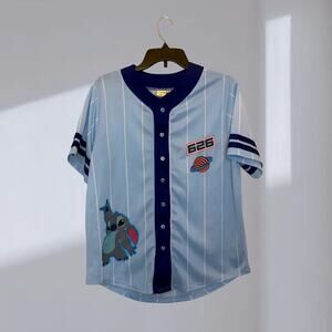 Disney Stitch #626 Baseball Jersey – Blue Pinstripe (Adult M)